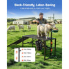 VEVOR Goat Milking Stand, 600 lbs Heavy Duty Goat Stand with Ramp & Feed Bin, Adjustable Headpiece & Tool Basket, Stanchion for Grooming & Hoof Trimming, Metal Livestock Platform for Sheep Lamb, Black