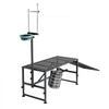 VEVOR Goat Milking Stand, 600 lbs Heavy Duty Goat Stand with Ramp & Feed Bin, Adjustable Headpiece & Tool Basket, Stanchion for Grooming & Hoof Trimming, Metal Livestock Platform for Sheep Lamb, Black