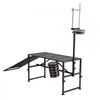 VEVOR Goat Milking Stand, 600 lbs Heavy Duty Goat Stand with Ramp & Feed Bin, Adjustable Headpiece & Tool Basket, Stanchion for Grooming & Hoof Trimming, Metal Livestock Platform for Sheep Lamb, Black