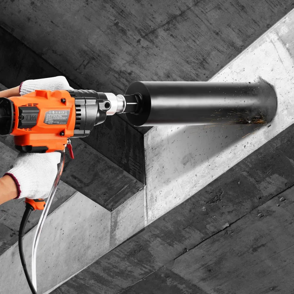 VEVOR Core Drill Machine, 0.8-6.3in Drilling Diameter Handheld Diamond Core Drill Rig with Carrying Case, 2000W Rugged Concrete Core Drill, Wet and Dry Use, For Drilling Concrete and Mixing Paint