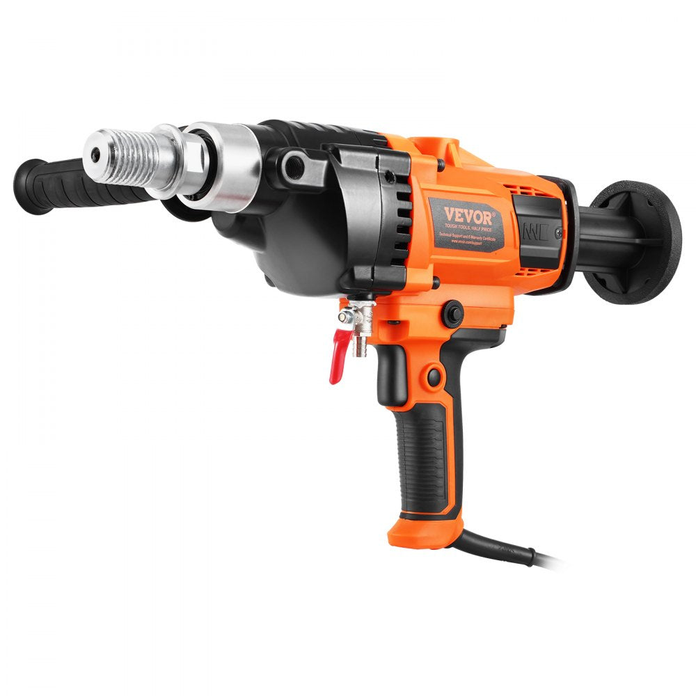 VEVOR Core Drill Machine, 0.8-6.3in Drilling Diameter Handheld Diamond Core Drill Rig with Carrying Case, 2000W Rugged Concrete Core Drill, Wet and Dry Use, For Drilling Concrete and Mixing Paint