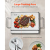 VEVOR Stainless Steel Griddle, 17x13 inch Universal Flat Top Rectangular Plate, Gas Grill Griddle for BBQ Grill, Teppanyaki, Portable Family Cookware with Handle, for Camping Tailgating Party