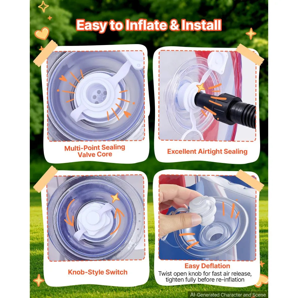 VEVOR 2-Pack Inflatable Bumper Balls 4FT Human Bubble for Teens Blue+Red, for Backyard, Camping, Picnic, Park, Lawn, and Outdoor Team Gameplay, Thickened PVC Material, Sumo Hamster Ball with Handle