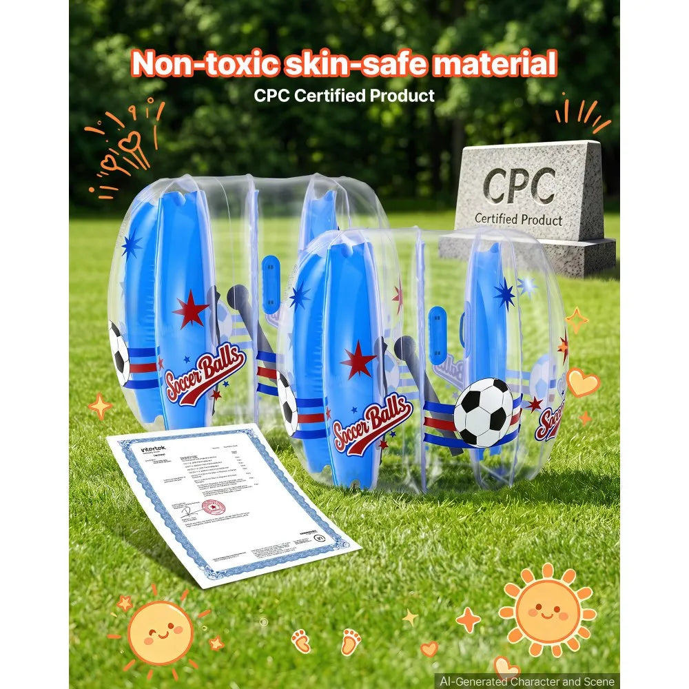 VEVOR 2-Pack Inflatable Bumper Balls 4FT Human Bubble for Teens Transparent, for Backyard, Camping, Picnic, Park, Lawn, and Outdoor Team Gameplay, Thickened PVC Material, Sumo Hamster Ball with Handle