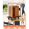 VEVOR Foldable Push Cart Dolly, 700 lbs, Heavy Duty Platform Hand Truck with Wheels, High-Strength Steel, 2 Tier Moving Flatbed Cart, for Warehouse, Garage, Workshop, Office, 28.7 x 18.5 x 32.3 in
