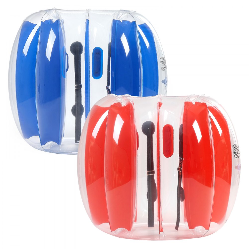VEVOR Inflatable Bumper Balls 2-Pack, 4FT/1.2M Body Sumo Ball, Durable Thick PVC Human Hamster Bubble Knocker for Outdoor Sports Team Gaming Play, Bopper Toy for Garden Yard Park, Red & Blue