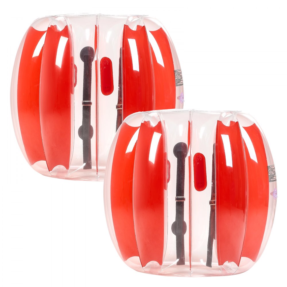 VEVOR Inflatable Bumper Balls 2-Pack, 3FT/0.9M Body Sumo Zorb Ball, Durable Thick PVC Human Hamster Bubble Knocker for Outdoor Sports Team Gaming Play, Bopper Toy for Playground Yard Park, Red Stripes