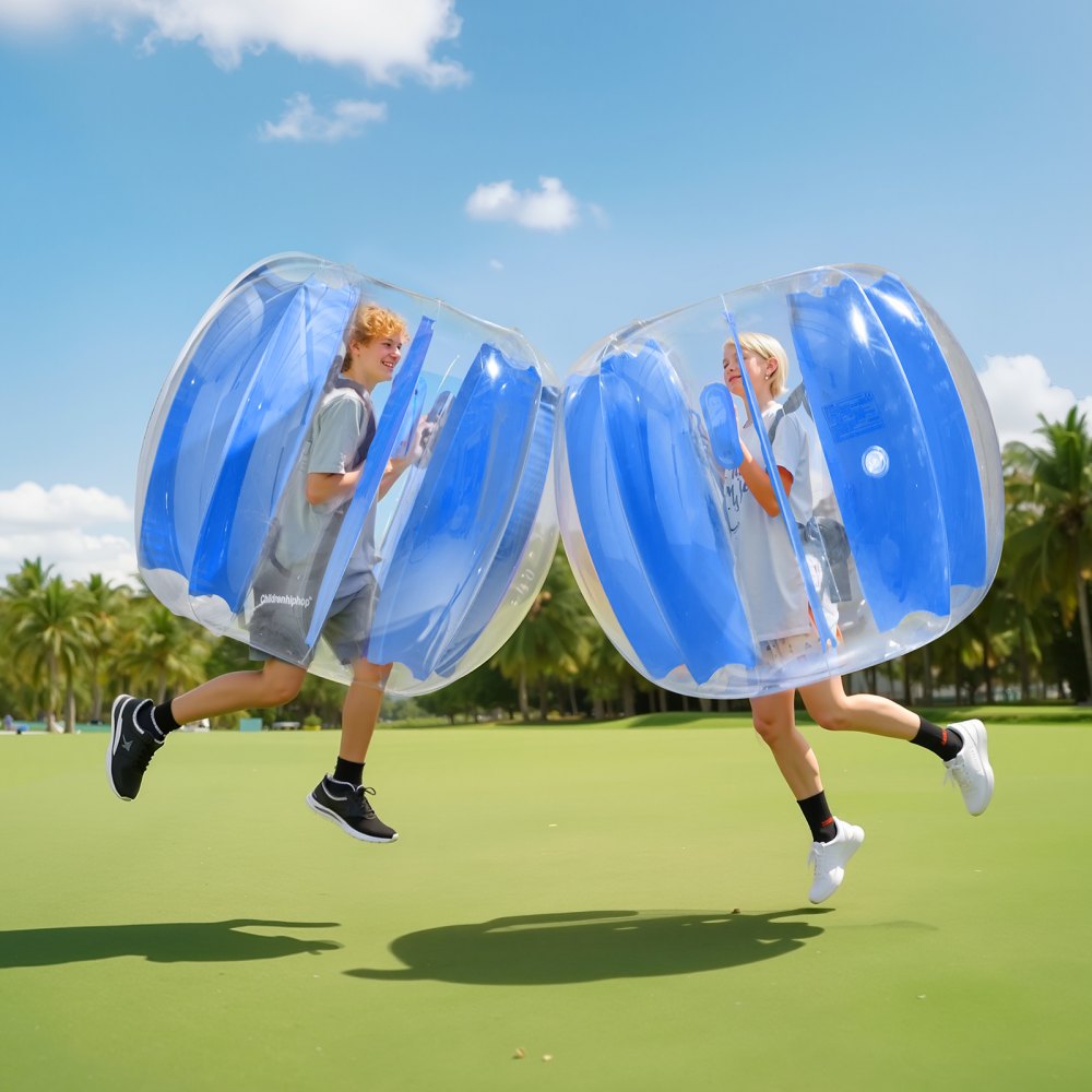 VEVOR Inflatable Bumper Balls 1-Pack, 4FT/1.2M Body Sumo Zorb Ball, Durable Thick PVC Human Hamster Bubble Knocker for Outdoor Sports Team Gaming Play, Bopper Toy for Garden Yard Park, Blue Stripes