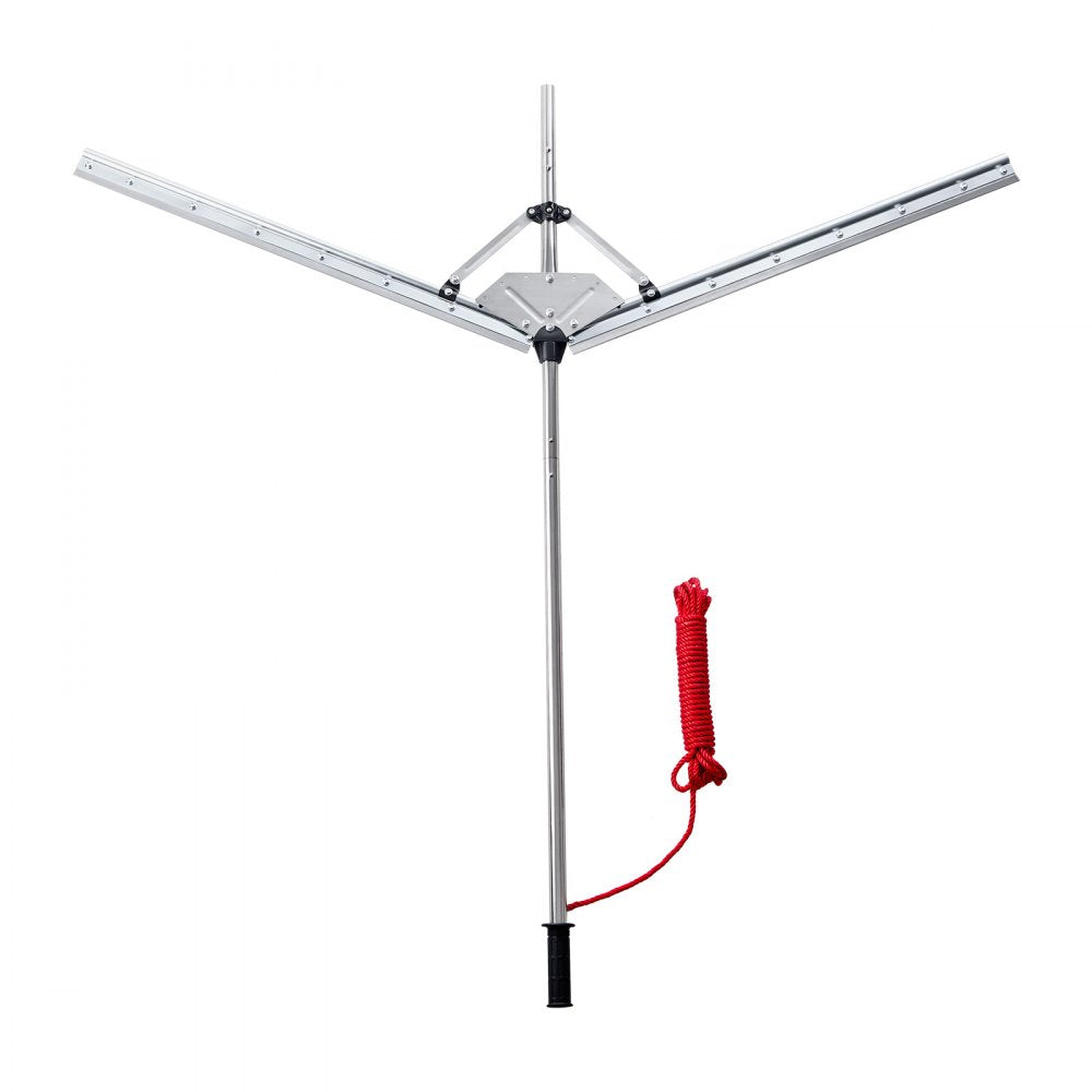 VEVOR Lake Weed Cutter, Pond Aquatic Plant Cutting Tool with 62 in Max. Cut Width, Sharp and Heavy-Duty Steel Blades, Pond Rake with 30 ft Throw Rope, for Cattail, Phragmites, Lilly Pads & Chara
