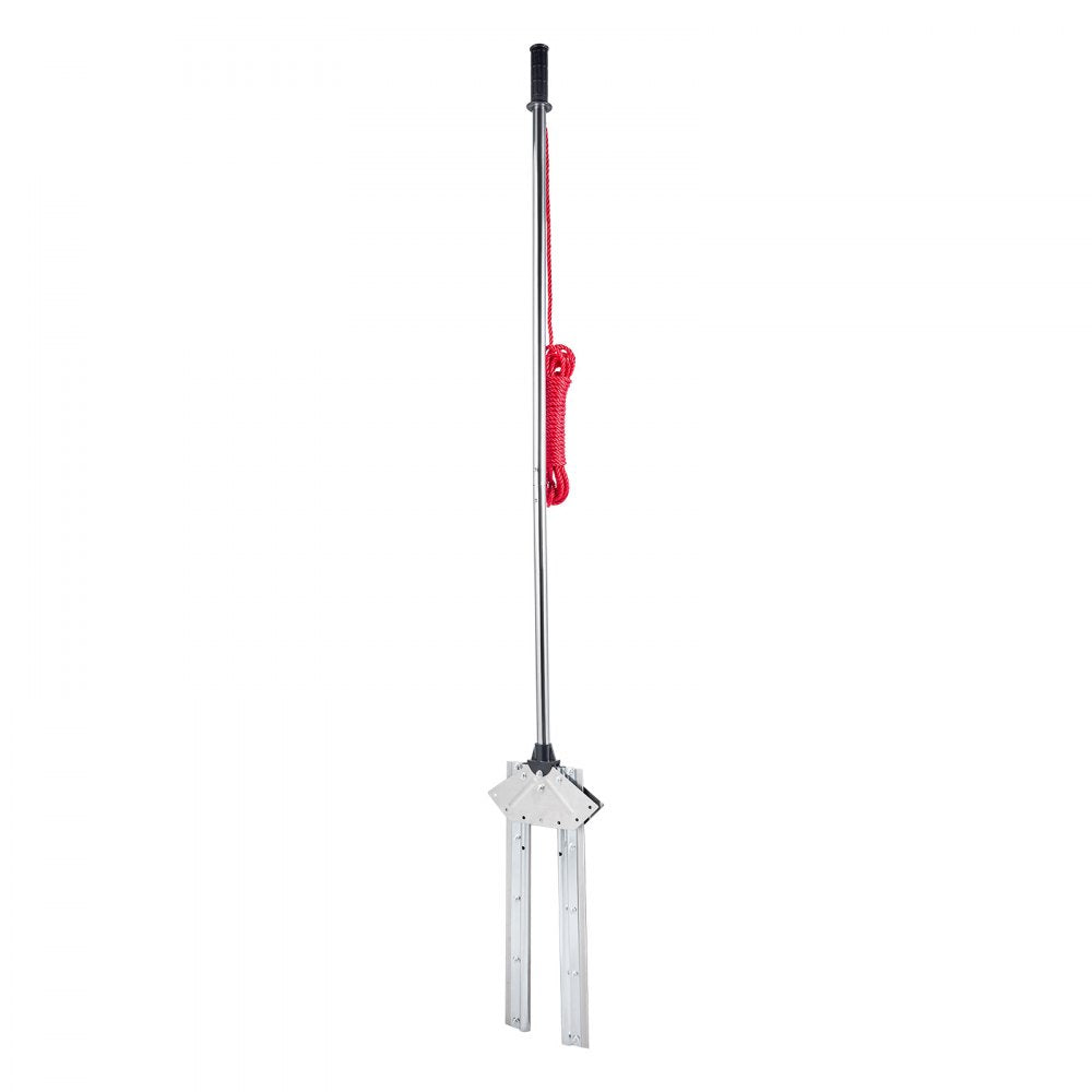 VEVOR Lake Weed Cutter, Pond Aquatic Plant Cutting Tool with 37 in Max. Cut Width, Sharp and Heavy-Duty Steel Blades, Pond Rake with 30 ft Throw Rope, for Cattail, Phragmites, Lilly Pads & Chara