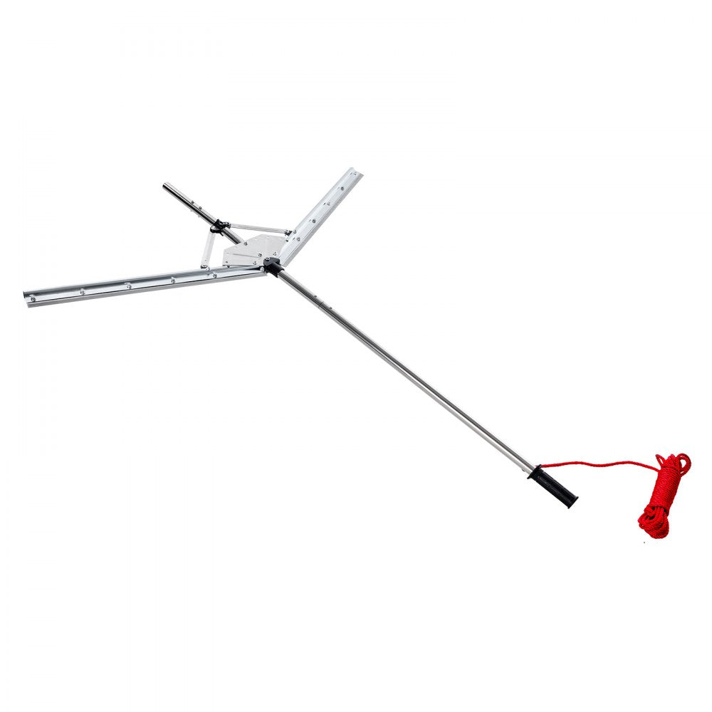 VEVOR Lake Weed Cutter, Pond Aquatic Plant Cutting Tool with 48 in Max. Cut Width, Sharp and Heavy-Duty Steel Blades, Pond Rake with 30 ft Throw Rope, for Cattail, Phragmites, Lilly Pads & Chara