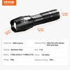 VEVOR 2 Pack Flashlights Torch, 2000 High Lumens 5 Modes Adjustable Focus Flashlight, IP44 LED Waterproof Handheld Flashlight for Camping Cycling Hiking Fishing Emergency
