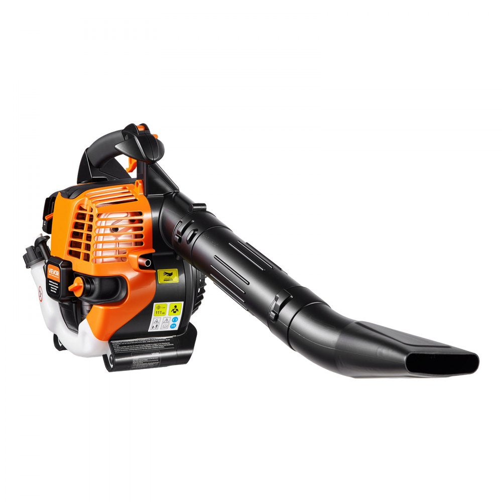 VEVOR Gas Leaf Blower, 25.4CC 4-Stroke Gas Powered Handheld Leaf Blower with 0.75L Fuel Tank, 340 CFM Air Volume, 130 MPH Air Speed, Ideal for Lawn Care, Leaves Cleaning, Yard Debris & Snow Removal