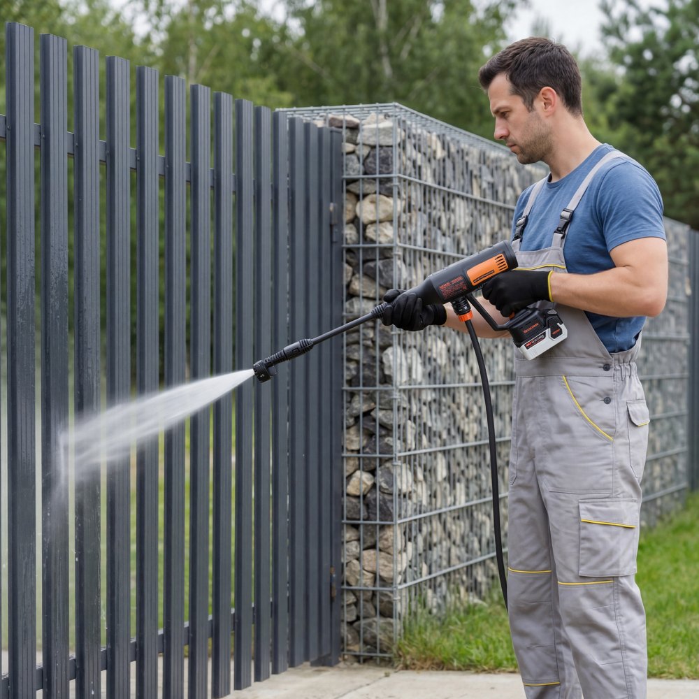 VEVOR Cordless Pressure Washer, 1200PSI MAX Portable Pressure Washer with Brushless Motor,  6-in-1 Nozzle & Water Hose, 4 Speed Adjustable, Battery Powered Handheld Power Cleaner for Home Garden Patio
