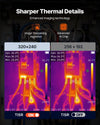 VEVOR Thermal Camera, 320 x 240 TISR Super Resolution, Thermal Imaging Camera with 2MP Visual Camera, 256 x 192 IR Resolution, 25 HZ Refresh Rate, -4°F to 1022°F, 4 Image Modes & 6 Color Palettes