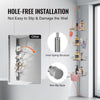 VEVOR Shower Corner Caddy Tension Pole, 42" to 114" High, Multi-Functional Shower Tension Pole with Strong Load-Bearing Tray, Rust-Proof Easy-to-Install Tension Pole, Fit for Bathroom & Washroom