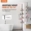 VEVOR Shower Corner Caddy Tension Pole, 42" to 114" High, Multi-Functional Shower Tension Pole with Strong Load-Bearing Tray, Rust-Proof Easy-to-Install Tension Pole, Fit for Bathroom & Washroom