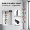 VEVOR Shower Corner Caddy Tension Pole, 42" to 114" High, Multi-Functional Shower Tension Pole with Strong Load-Bearing Tray, Rust-Proof Easy-to-Install Tension Pole, Fit for Bathroom & Washroom
