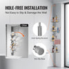 VEVOR Shower Corner Caddy Tension Pole, 56" to 114" High, Multi-Functional Shower Tension Pole with Strong Load-Bearing Tray, Rust-Proof Easy-to-Install Tension Pole, Fit for Bathroom & Washroom