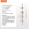 VEVOR Shower Corner Caddy Tension Pole, 56" to 114" High, Multi-Functional Shower Tension Pole with Strong Load-Bearing Tray, Rust-Proof Easy-to-Install Tension Pole, Fit for Bathroom & Washroom