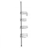VEVOR Shower Corner Caddy Tension Pole, 56" to 114" High, Multi-Functional Shower Tension Pole with Strong Load-Bearing Tray, Rust-Proof Easy-to-Install Tension Pole, Fit for Bathroom & Washroom