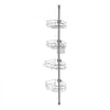 VEVOR Shower Corner Caddy Tension Pole, 56" to 114" High, Multi-Functional Shower Tension Pole with Strong Load-Bearing Tray, Rust-Proof Easy-to-Install Tension Pole, Fit for Bathroom & Washroom