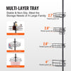 VEVOR Shower Corner Caddy Tension Pole, 56" to 114" High, Multi-Functional Shower Tension Pole with Strong Load-Bearing Tray, Rust-Proof Easy-to-Install Tension Pole, Fit for Bathroom & Washroom