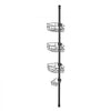 VEVOR Shower Corner Caddy Tension Pole, 39" to 125" High, Multi-Functional Shower Tension Pole with Strong Load-Bearing Tray, Rust-Proof Easy-to-Install Tension Pole, Fit for Bathroom & Washroom