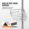 VEVOR Shower Corner Caddy Tension Pole, 39" to 125" High, Multi-Functional Shower Tension Pole with Strong Load-Bearing Tray, Rust-Proof Easy-to-Install Tension Pole, Fit for Bathroom & Washroom