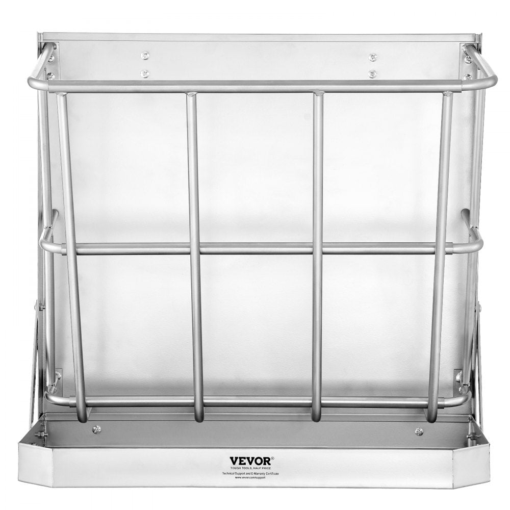 VEVOR Goat Hay Feeder, 21 Gallons Large Capacity, 2 in 1 Hay and Grain Feeder, Wall Mounted Livestock Feeder with Feed Tray, Multiple Sided Goat Hay Rack, Sturdy Steel Hay Rack for Sheep Horses