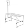 VEVOR Goat & Sheep Stand, 51x23 inch Livestock Stand, Metal Livestock Milking and Shearing Stand 21" to 33" Adjustable Height, with Headpiece and Nose Loop, 500lbs Loading Weight, White
