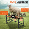 VEVOR Goat & Sheep Stand, 51x23 inch Livestock Stand, Metal Livestock Milking and Shearing Stand 21" to 33" Adjustable Height, with Headpiece and Nose Loop, 500lbs Loading Weight, Black