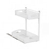 VEVOR Under Sink Organizer, 2 Pack 2-Tier Pull Out Cabinet Organizer with 4-Level Height Adjustment, Metal Slide Out Shelf, Multi-Purpose Cabinet Organizers and Storage for Bathroom & Kitchen, White