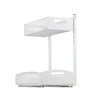 VEVOR Under Sink Organizer, 2 Pack 2-Tier Pull Out Cabinet Organizer with 4-Level Height Adjustment, Metal Slide Out Shelf, Multi-Purpose Cabinet Organizers and Storage for Bathroom & Kitchen, White