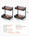 VEVOR Under Sink Organizer, 2 Pack 2-Tier Pull Out Cabinet Organizer with 4-Level Height Adjustment, Metal Slide Out Shelf, Multi-Purpose Cabinet Organizers and Storage for Bathroom & Kitchen, Black