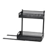 VEVOR Under Sink Organizer, 2 Pack 2-Tier Pull Out Cabinet Organizer with 4-Level Height Adjustment, Metal Slide Out Shelf, Multi-Purpose Cabinet Organizers and Storage for Bathroom & Kitchen, Black