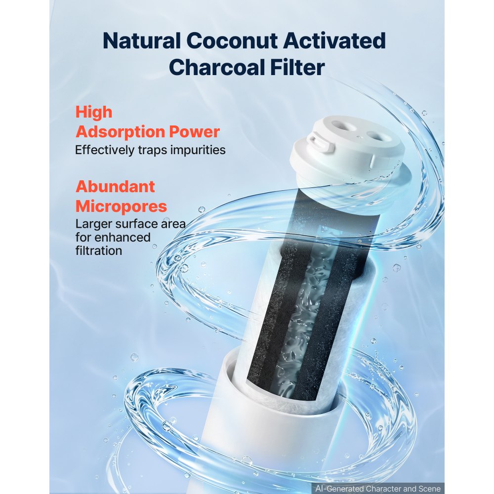 VEVOR Reverse Osmosis System PCF Pre-Composite Replacement Filter Cartridge, Easy Replacement for 12 Months, Reduces Chlorine, Compatible with RO System SS-201/SS-202/SS-203/SS-204/SS-205/SS-206 Units