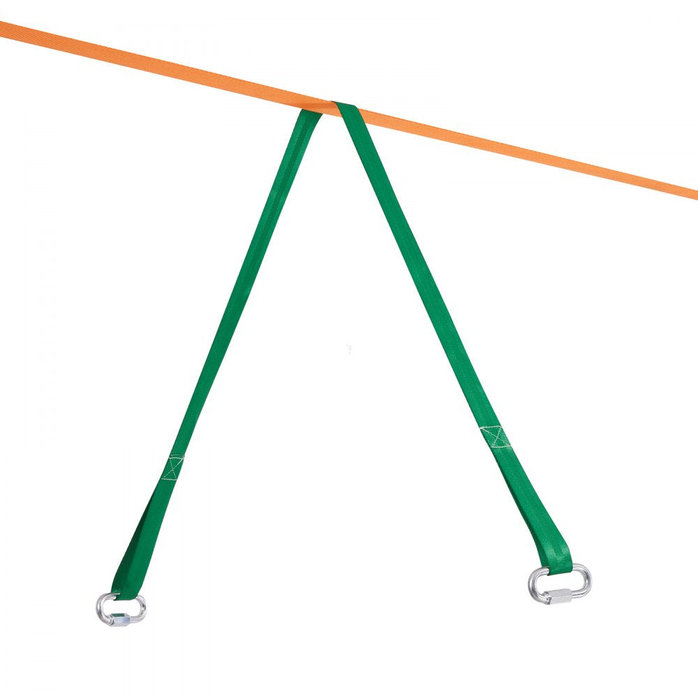 VEVOR Slackline Kit with Training Line, 60 ft Backyard Slack Line Equipment, Easy Setup Tight Rope for Kids Adults, Complete Slackline Set with Tree Protectors, Arm Trainer, Carry Bag, and Instruction