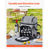 VEVOR Picnic Backpack, Beach Picnic Backpack Bag for 4 Person with Insulated Cooler Compartment, Detachable Bottle/Wine Holder, Lightweight Blanket, Plates and Cutlery Set for Hiking & Camping, Grey