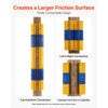 VEVOR Livestock Scratching Brush, 4PCS Goat Scratcher Brush Post with 16 Screws, 16.9"x3.9" Cow Scratcher for Back Itch Relief, Massage Grooming Scratch Tool for Horse Cattle Sheep Pig, Yellow & Blue