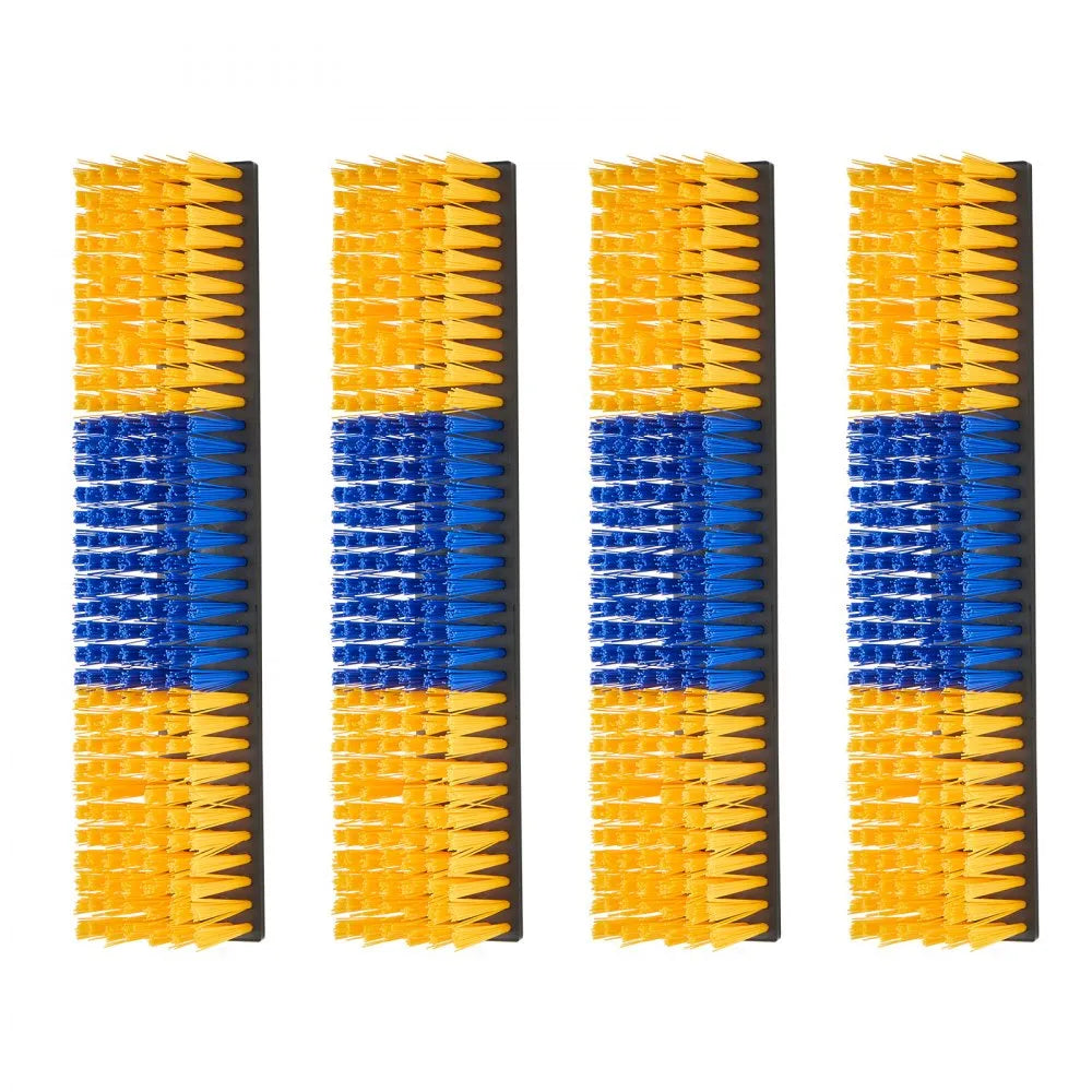 VEVOR Livestock Scratching Brush, 4PCS Goat Scratcher Brush Post with 16 Screws, 16.9"x3.9" Cow Scratcher for Back Itch Relief, Massage Grooming Scratch Tool for Horse Cattle Sheep Pig, Yellow & Blue