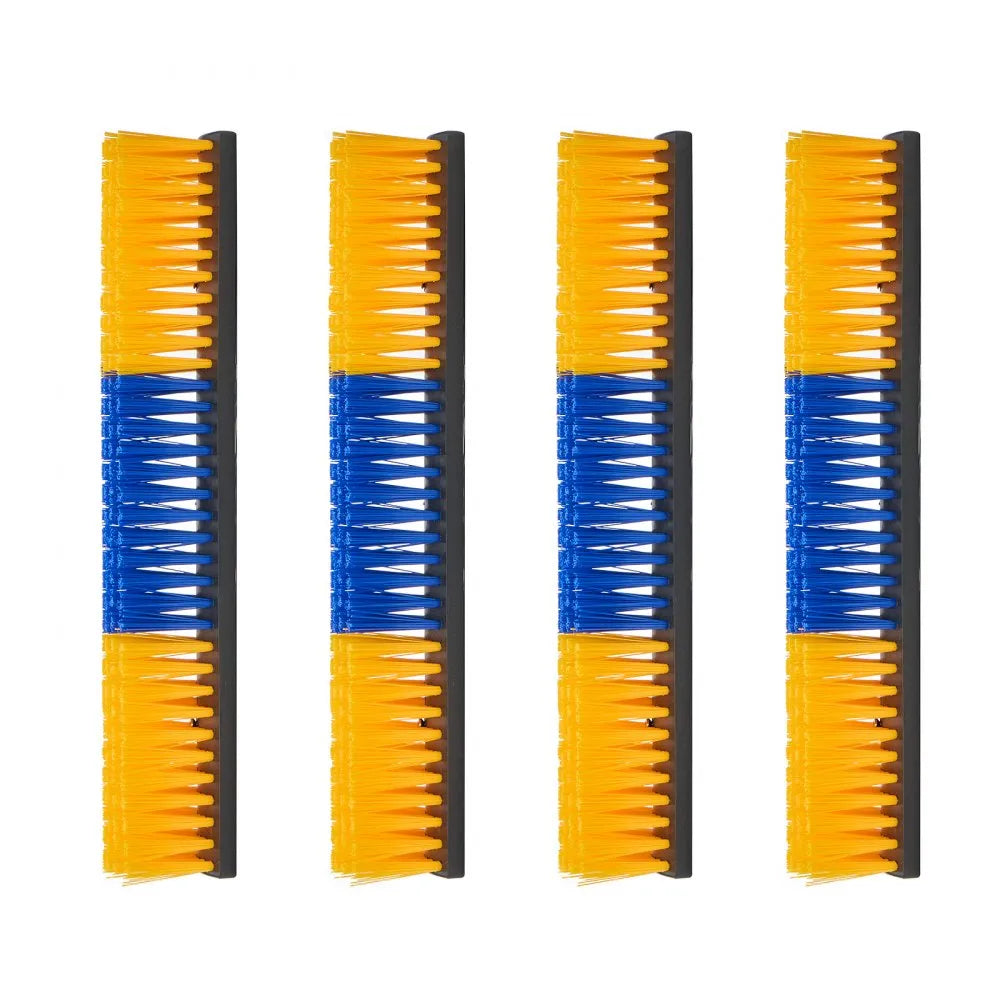 VEVOR Livestock Scratching Brush, 4PCS Goat Scratcher Brush Post with 16 Screws, 16.9"x3.9" Cow Scratcher for Back Itch Relief, Massage Grooming Scratch Tool for Horse Cattle Sheep Pig, Yellow & Blue