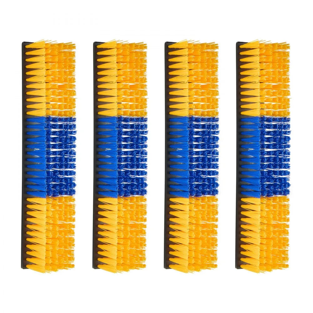 VEVOR Livestock Scratching Brush, 4PCS Goat Scratcher Brush Post with 16 Screws, 16.9"x3.9" Cow Scratcher for Back Itch Relief, Massage Grooming Scratch Tool for Horse Cattle Sheep Pig, Yellow & Blue