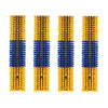 VEVOR Livestock Scratching Brush, 4PCS Goat Scratcher Brush Post with 16 Screws, 16.9"x3.9" Cow Scratcher for Back Itch Relief, Massage Grooming Scratch Tool for Horse Cattle Sheep Pig, Yellow & Blue