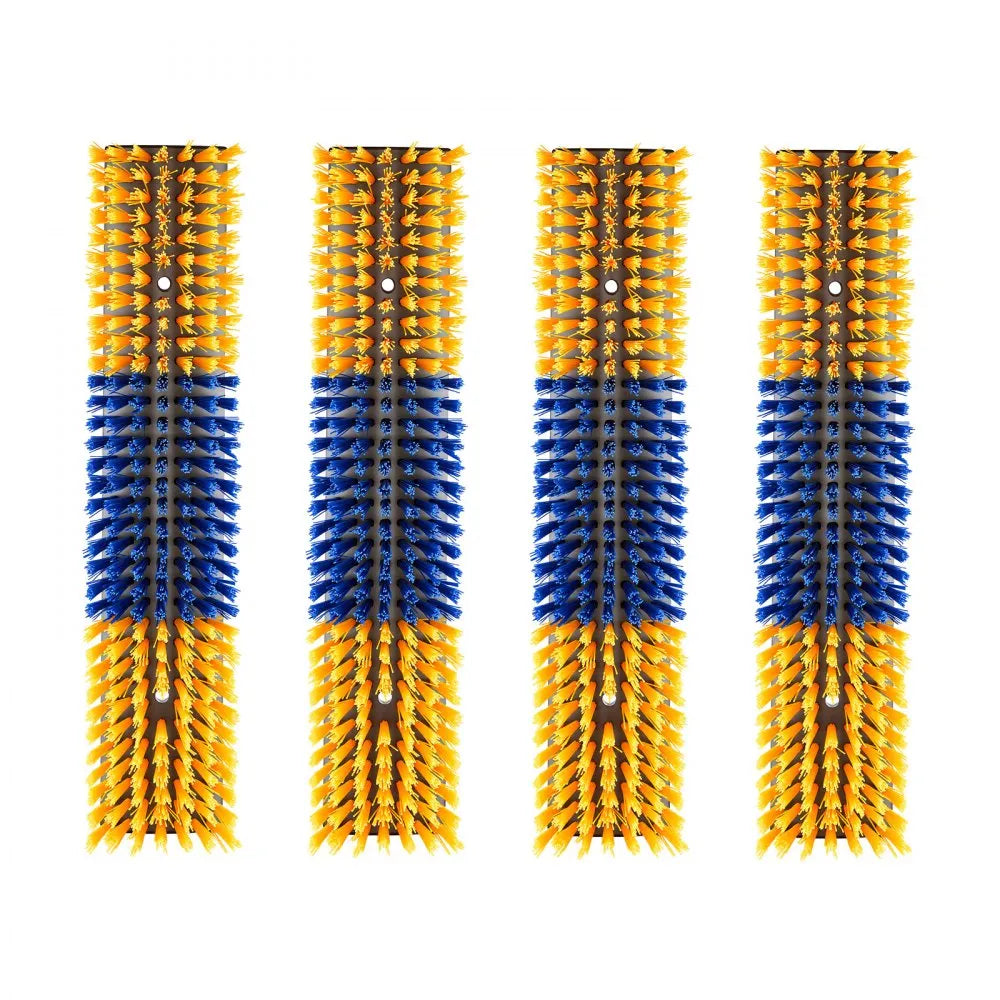 VEVOR Livestock Scratching Brush, 4PCS Goat Scratcher Brush Post with 16 Screws, 16.9"x3.9" Cow Scratcher for Back Itch Relief, Massage Grooming Scratch Tool for Horse Cattle Sheep Pig, Yellow & Blue