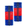VEVOR Livestock Scratching Brush, 2PCS Goat Scratcher Brush Post with 8 Screws, 16.9" x 7.5" Cow Scratcher for Back Itch Relief, Massage Grooming Scratch Tool for Horse Cattle Sheep Pig, Blue & Red