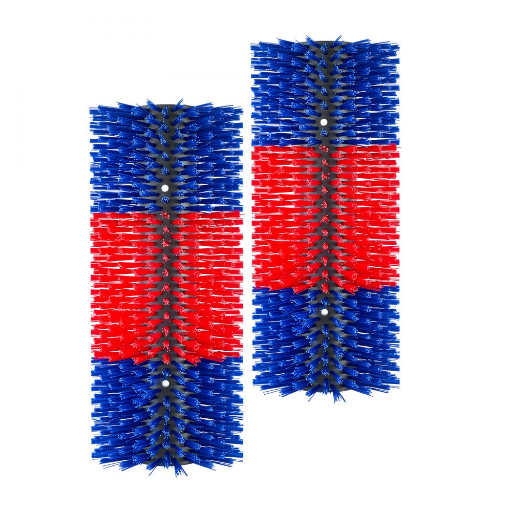 VEVOR Livestock Scratching Brush, 2PCS Goat Scratcher Brush Post with 8 Screws, 16.9" x 7.5" Cow Scratcher for Back Itch Relief, Massage Grooming Scratch Tool for Horse Cattle Sheep Pig, Blue & Red