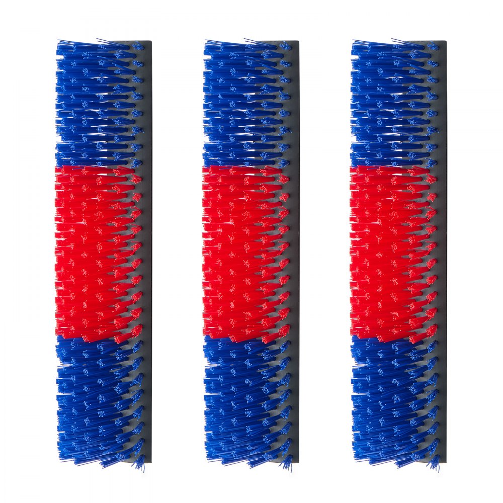 VEVOR Livestock Scratching Brush, 3PCS Goat Scratcher Brush Post with 12 Screws, 16.9" x 7.5" Cow Scratcher for Back Itch Relief, Massage Grooming Scratch Tool for Horse Cattle Sheep Pig, Blue & Red