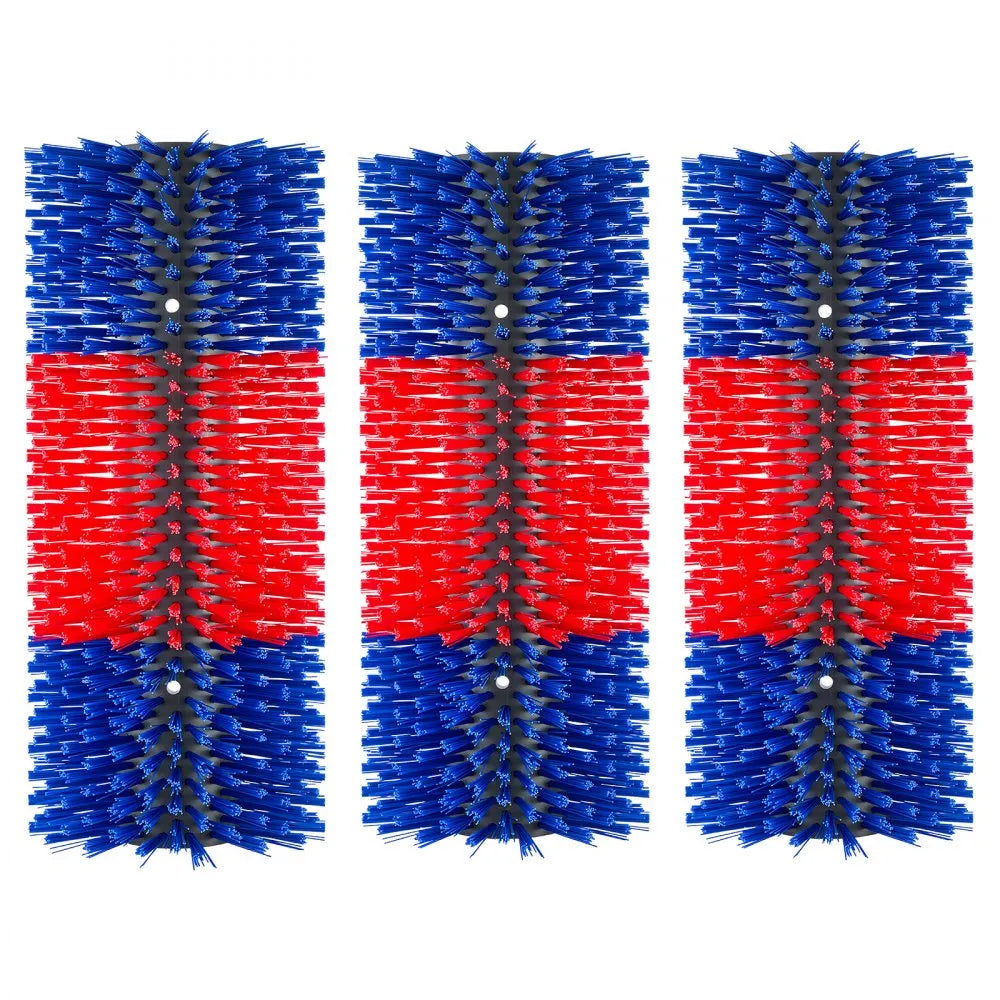 VEVOR Livestock Scratching Brush, 3PCS Goat Scratcher Brush Post with 12 Screws, 16.9" x 7.5" Cow Scratcher for Back Itch Relief, Massage Grooming Scratch Tool for Horse Cattle Sheep Pig, Blue & Red