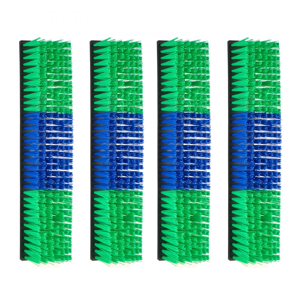 VEVOR Livestock Scratching Brush, 4PCS Goat Scratcher Brush Post with 16 Screws, 16.9" x 3.9" Cow Scratcher for Back Itch Relief, Massage Grooming Scratch Tool for Horse Cattle Sheep Pig, Green & Blue